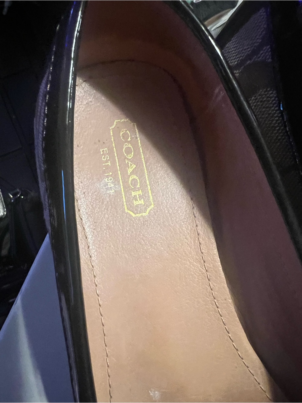 Coach Brown Signature Canvas Loafers with Gold Hardware - Picture 3 of 6